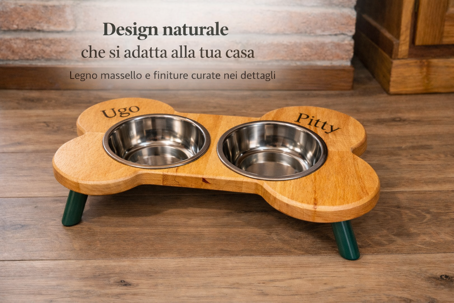 Porta ciotole a forma di osso – pratico e di design